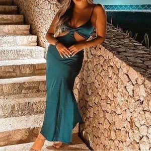 Tied Backless Split Thigh Dress